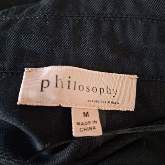 Philosophy Womens Black Sleeveless Duster Vest Open Front Long Casual Medium - Picture 2 of 10